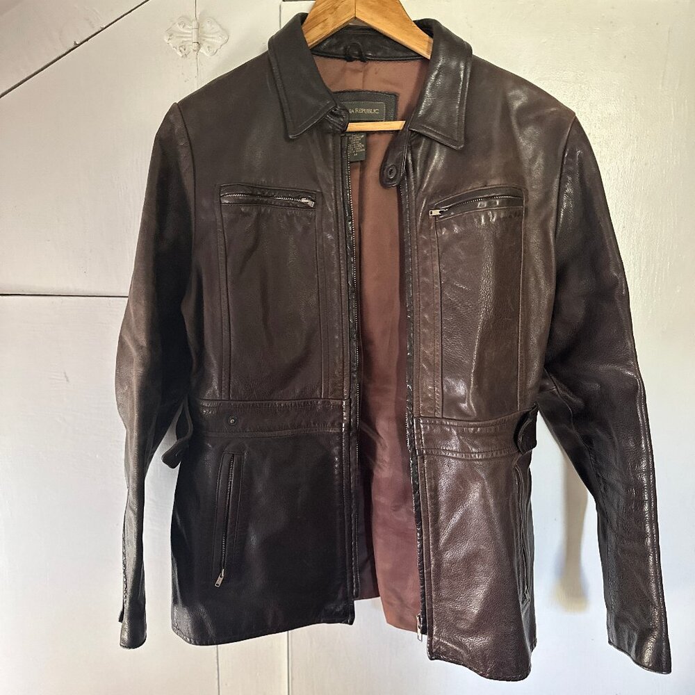 Banana Republic Women's Dark Brown Leather Jacket